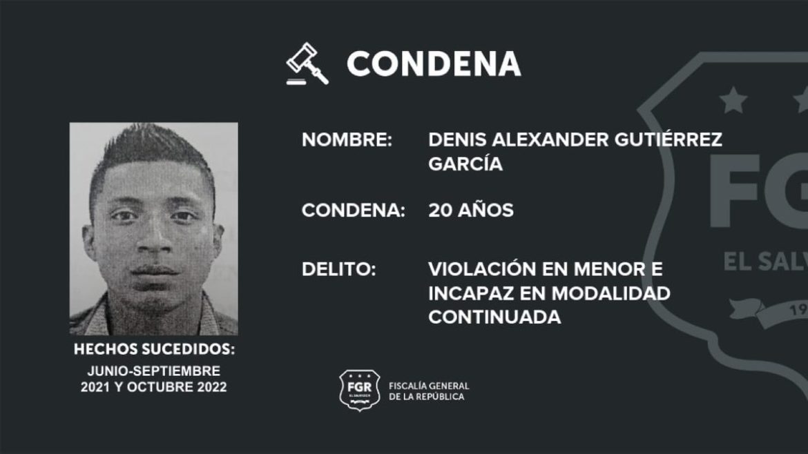 Violador condenado a 20 años de prisión            