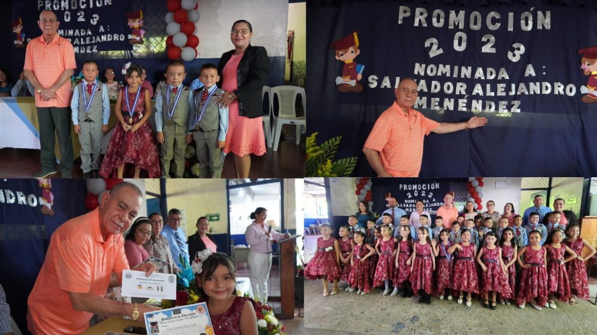 Alcalde Salvador Menéndez participa en la promoción #22 del Centro Escolar Cantón Los Huezos