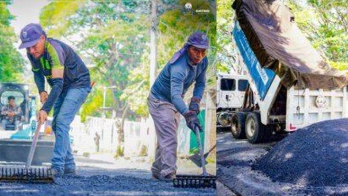 Alcaldía de Santa Ana continúa con los trabajos de restauración en diferentes calles