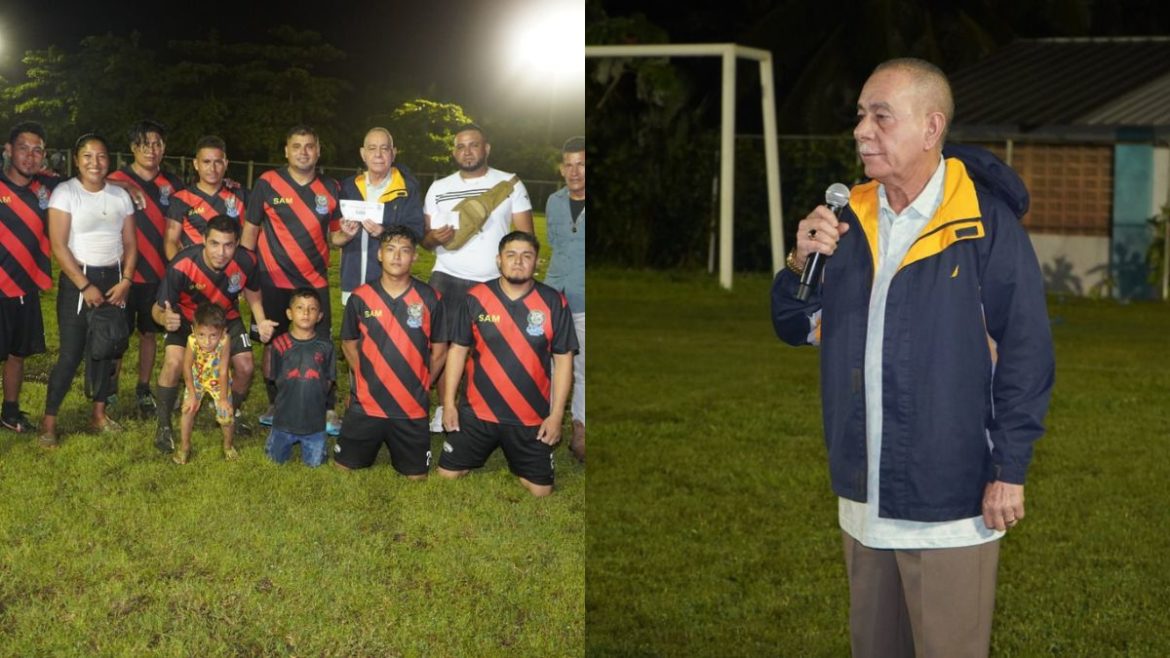 Alcalde Salvador Menéndez reconoce el talento deportivo en El Pimental y premia a los ganadores del Torneo Municipal de Fútbol 8