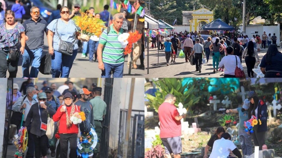Cementerios de Santa Tecla reciben a cientos de familias en el día de los fieles difuntos