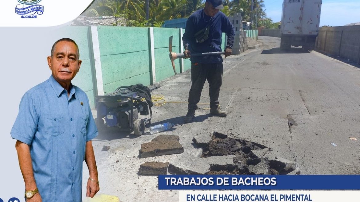 Alcaldía Municipal de San Luis Talpa realiza trabajos de Bacheos en calle hacia Bocana El Pimental