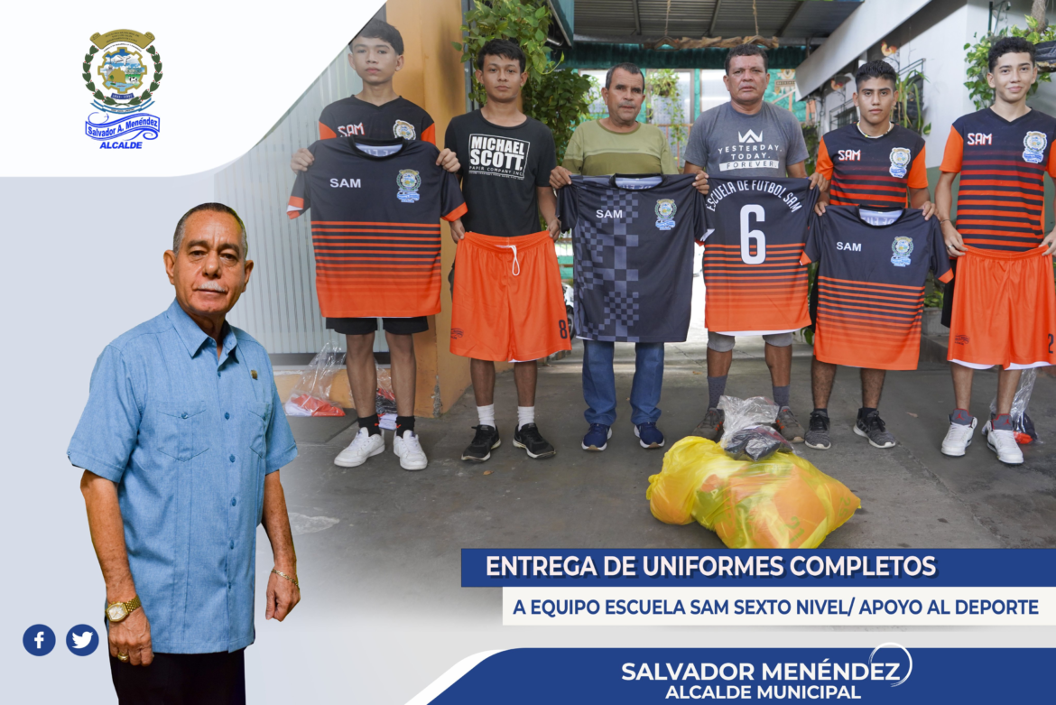 Alcalde Salvador Menéndez realiza entregas de uniformes deportivos a jóvenes del municipio