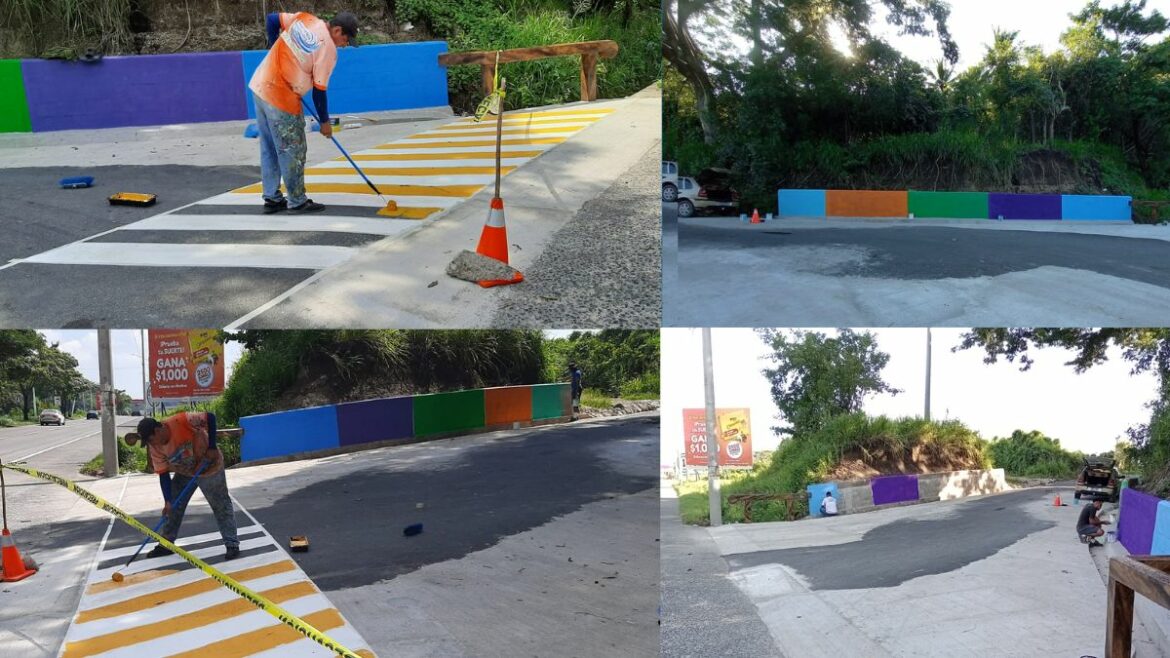 Alcaldía de San Luis Talpa realiza trabajos de Construcción de Parrilla y Muro de Retención en Santa Cristina