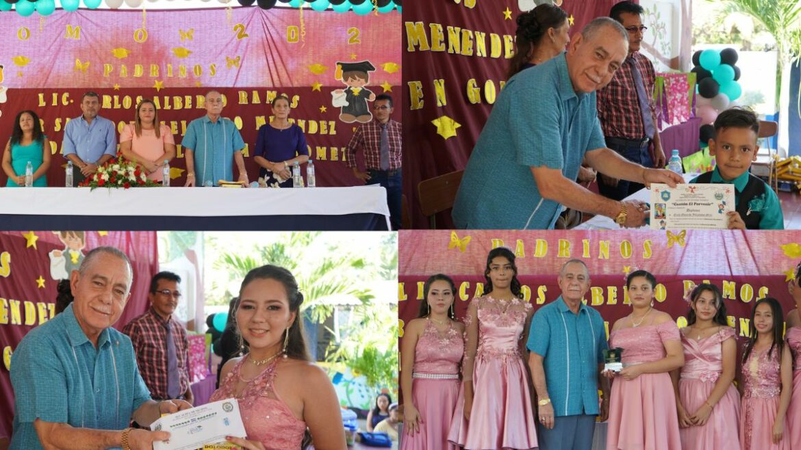 Graduación en el Centro Escolar El Porvenir en San Luis Talpa