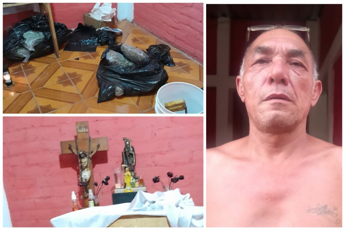 Capturan a hombre de 60 años que almacenaba 20 paquetes grandes de sustancia ilícita