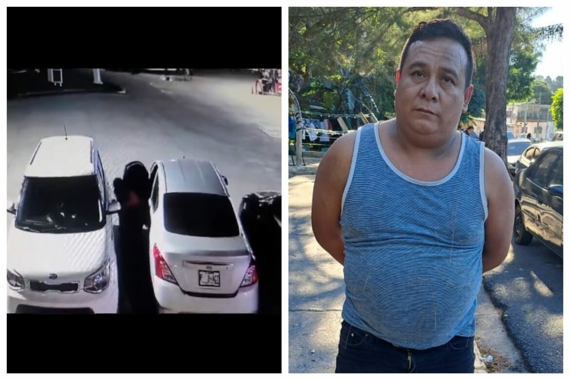 Arrestan a sujeto que fue captado en cámaras de seguridad abriendo un carro para robar