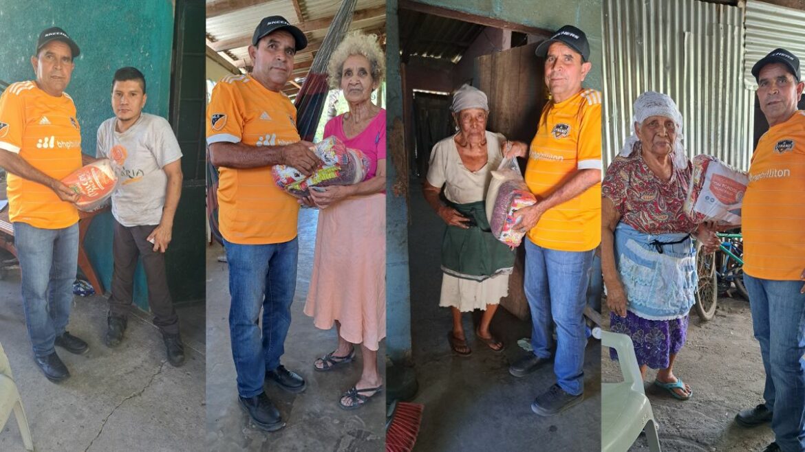 Entrega #98 de Canastas Básicas al Adulto Mayor en San Luis Talpa