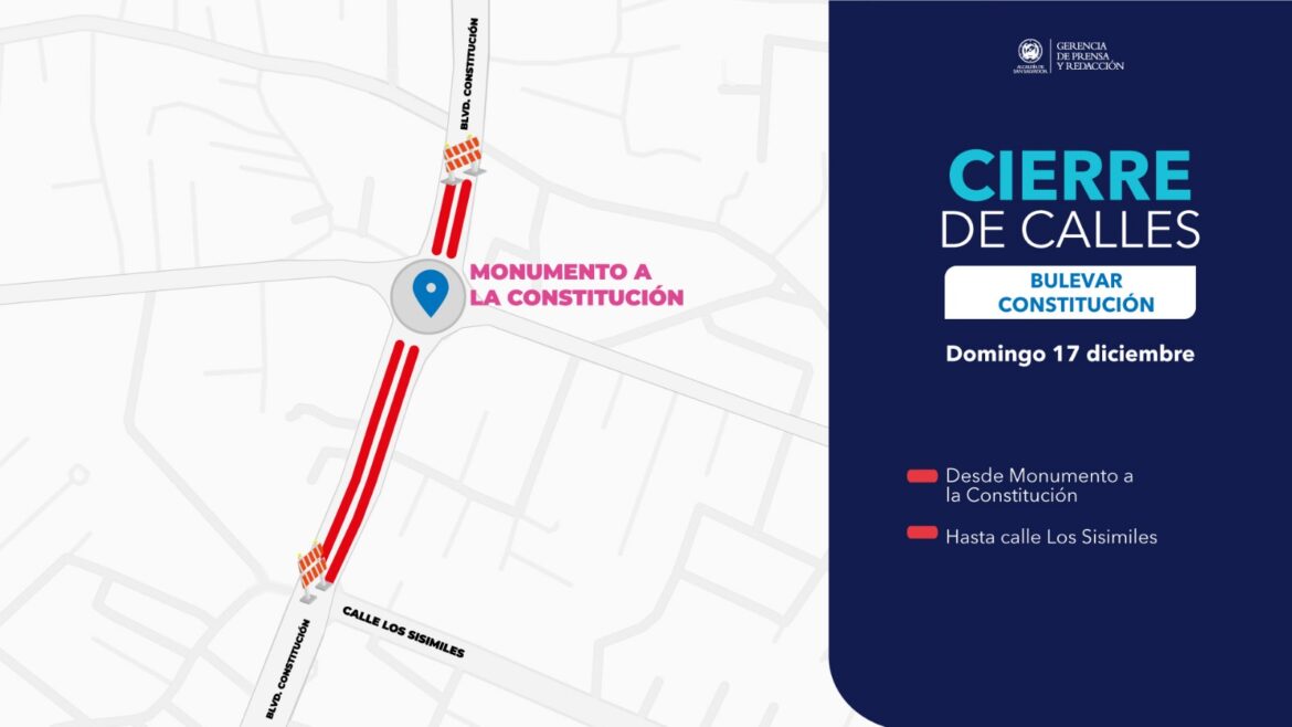 Cierran tramo del bulevar Constitución por vía nocturna navideña