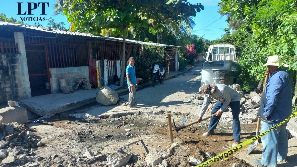 Trabajos de Construcción de Baden en Calle Principal a Flores de San Luis
