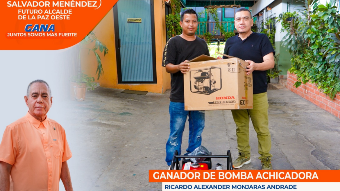 Ganadores de articulos para emprendimiento agradecen al alcalde Salvador Menéndez.