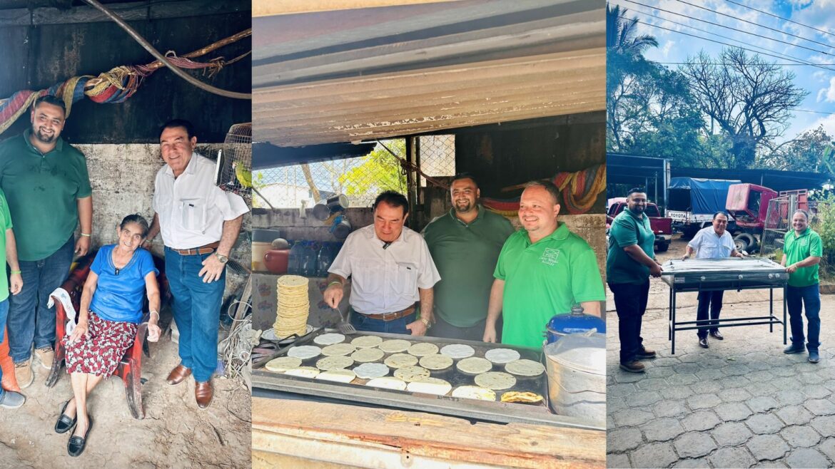 Diputado Carballo entrega plancha de cocina a una madre luchadora, en San Miguel