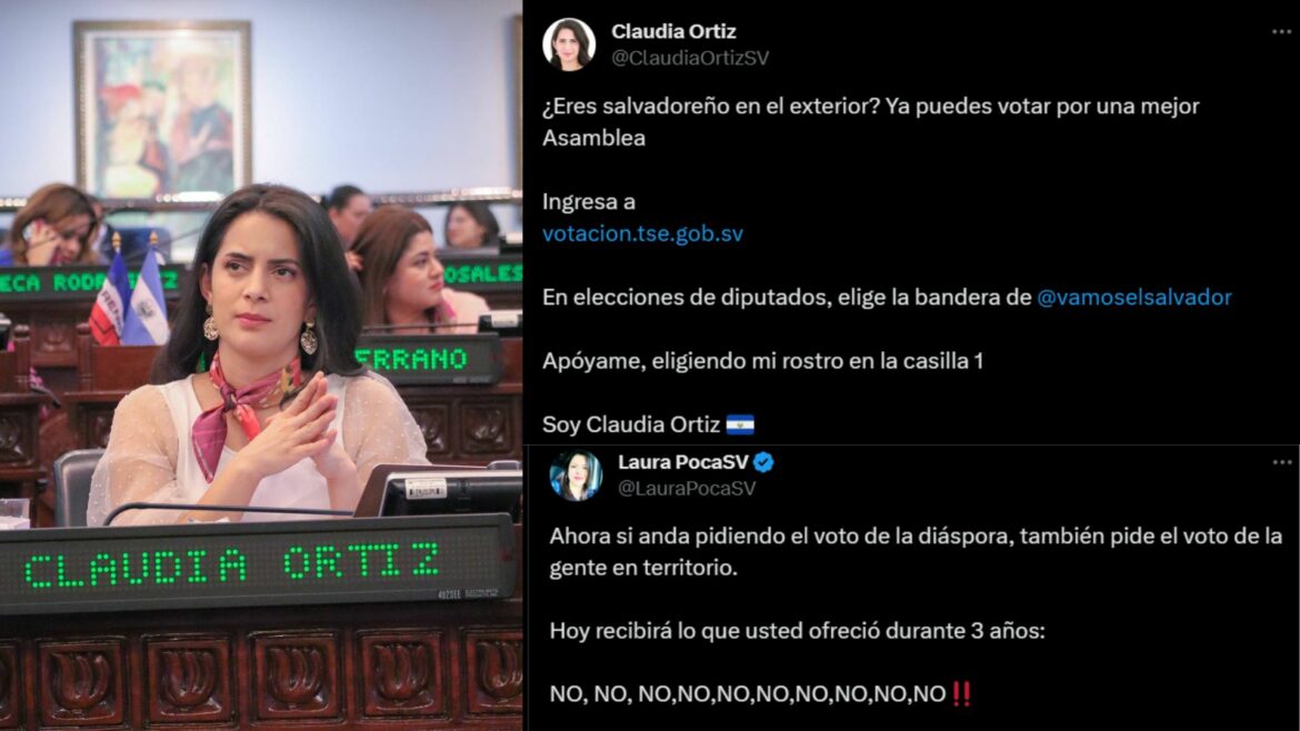 Salvadoreños en el exterior arremeten contra la diputada Claudia Ortiz tras solicitarles el voto