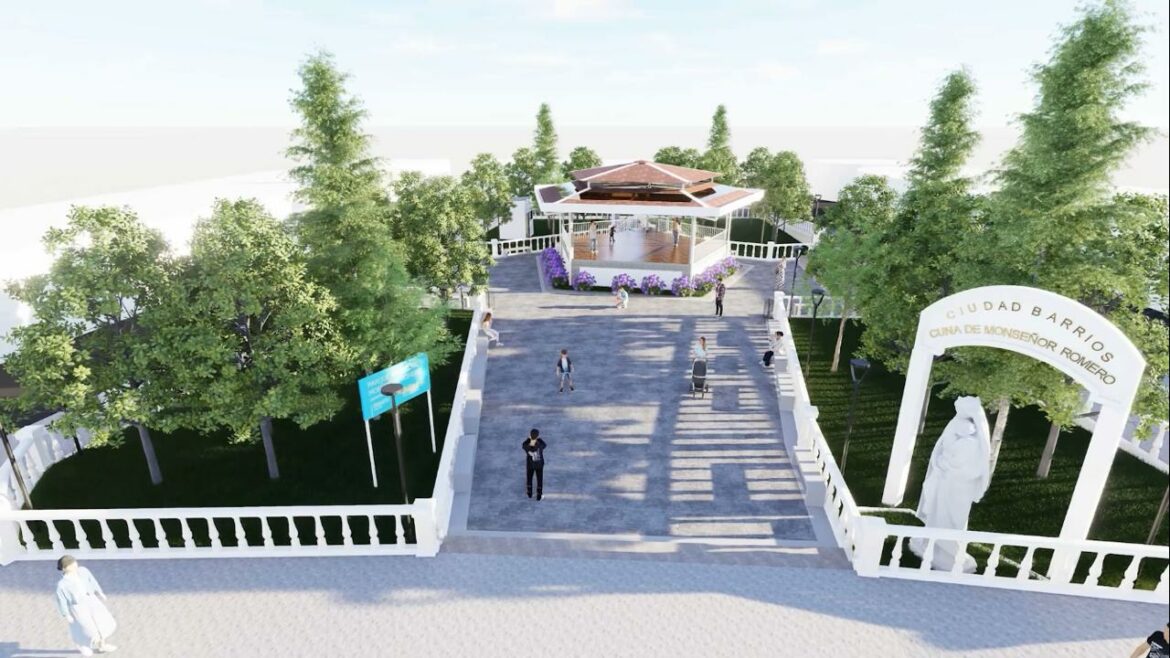 La DOM inició renovación del parque municipal “Monseñor Romero” de Ciudad Barrios