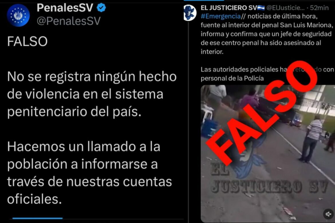 Centros Penales desmintió un supuesto hecho de violencia en el penal de Mariona