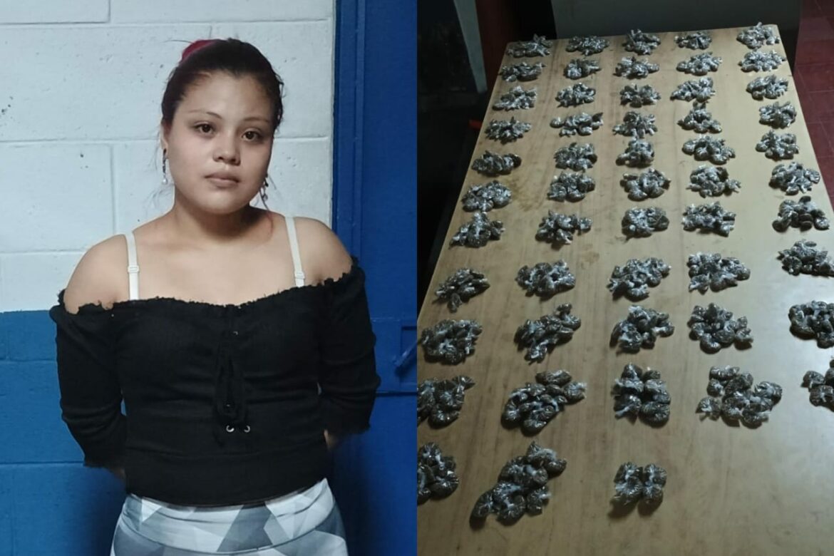 Detienen a pandillera con más de 500 porciones de marihuana