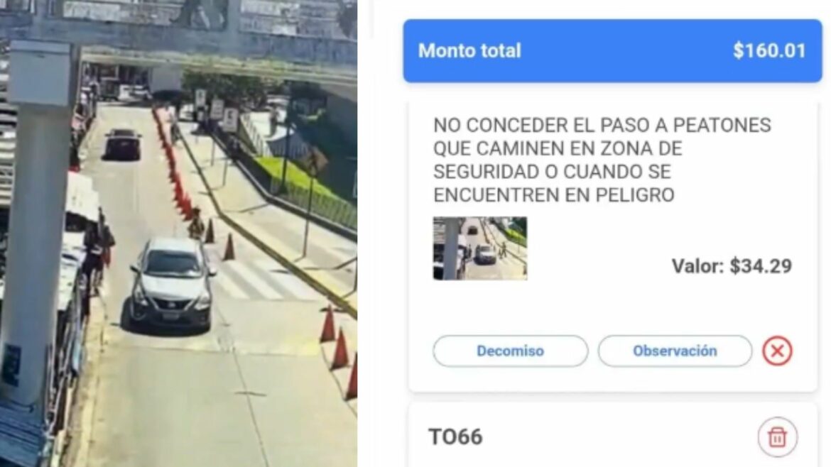 Sujeto condujo en sentido contrario y el VMT le identificó cuatro infracciones. Recibió sanción por $160,01