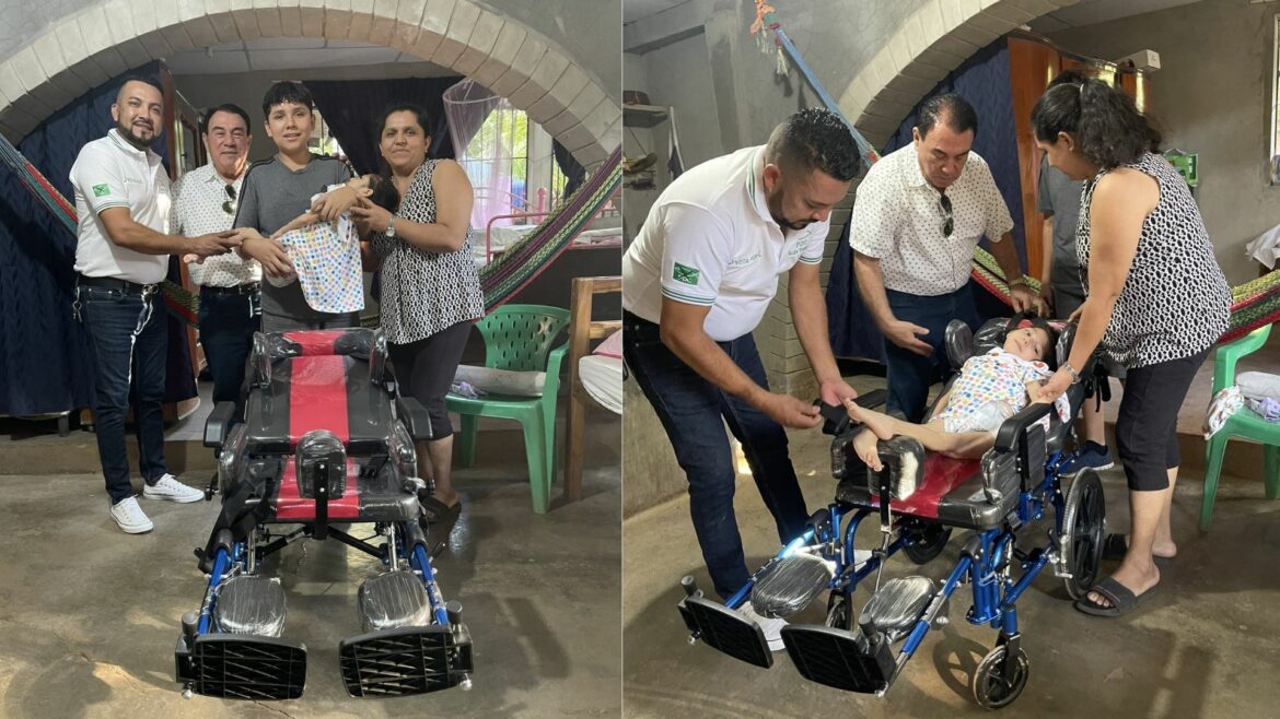 Diputado Carballo entregó una silla de ruedas en Quelepa: «El amor a un hermano lo puede todo»