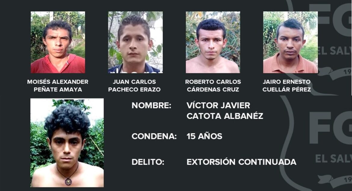 5 pandilleros del Barrio 18 condenados a 15 y 20 años de cárcel