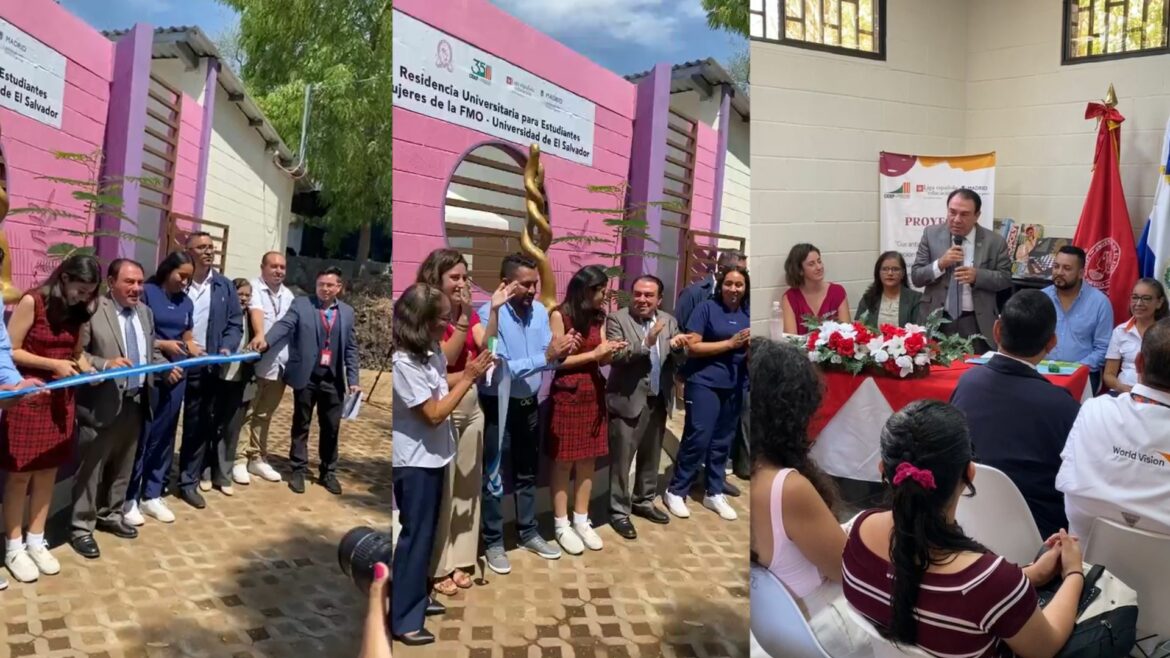 Carballo participó en la inauguración de la residencia universitaria para mujeres estudiantes en la FMO de la UES