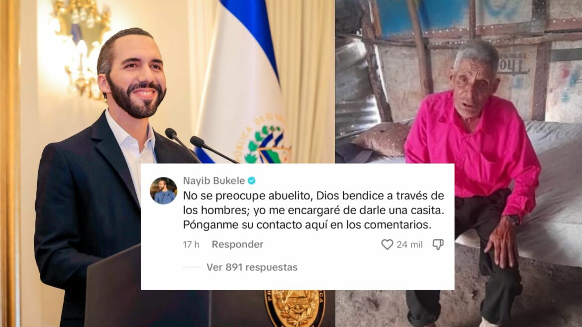 «Yo me encargaré de darle una casita», respondió el presidente Nayib Bukele a un anciano que solicitó ayuda para construir su vivienda 
