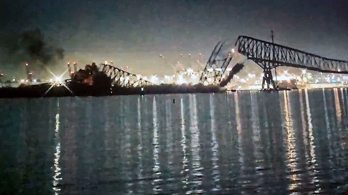 Un puente en Baltimore se desploma luego de ser golpeado por un gran barco