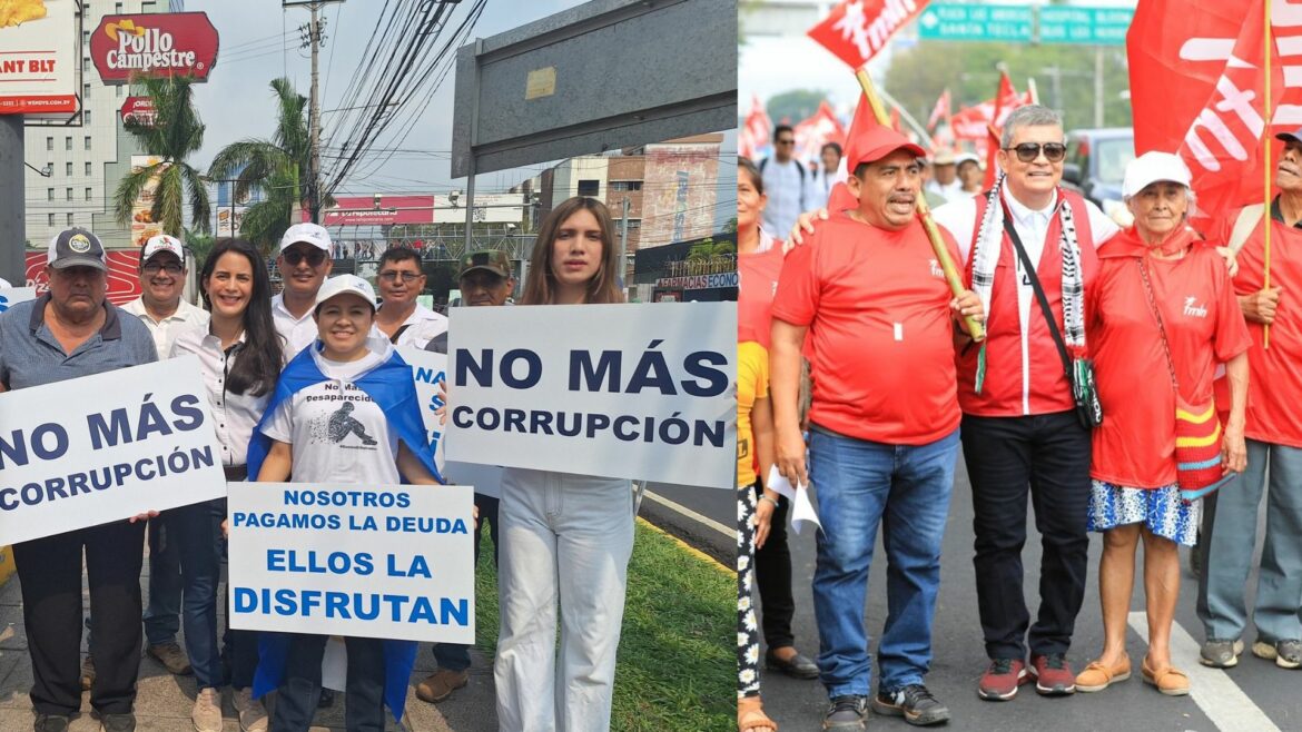 Organizaciones sociales y partidos de oposición, como VAMOS y el FMLN, marcharon en el Día Internacional del Trabajo