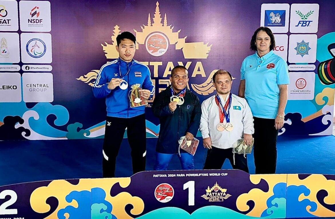 Aceituno logra medallas de oro y plata en la Copa Mundial de Parapowerlifting Pattaya 2024