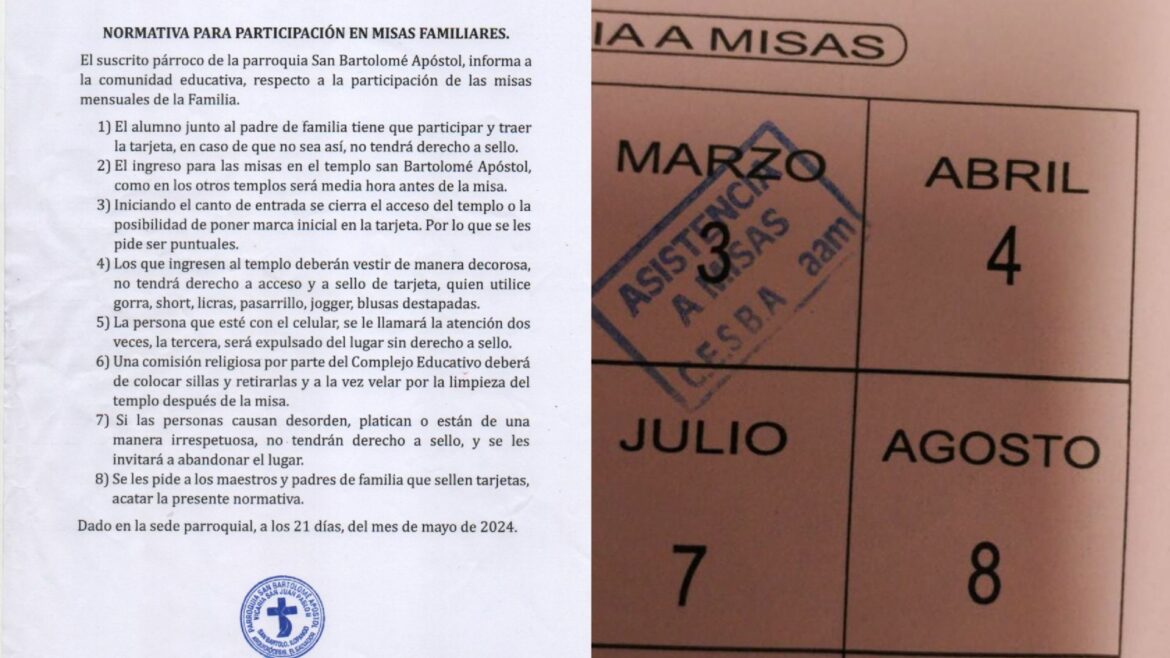 Denuncian que centro escolar en Ilopango obliga a padres de familia y a estudiantes a ir a misa o amenazan con no matricular a los niños y jóvenes el próximo año