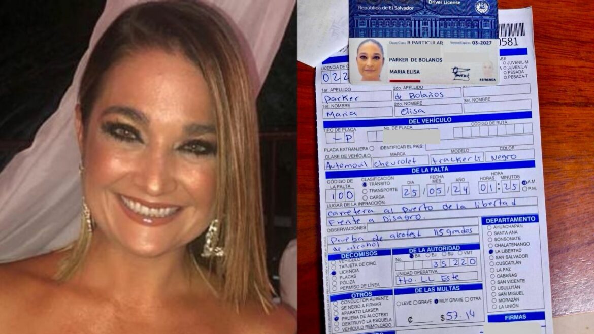 La expresentadora María Elisa Parker fue detenida por el delito de conducción peligrosa