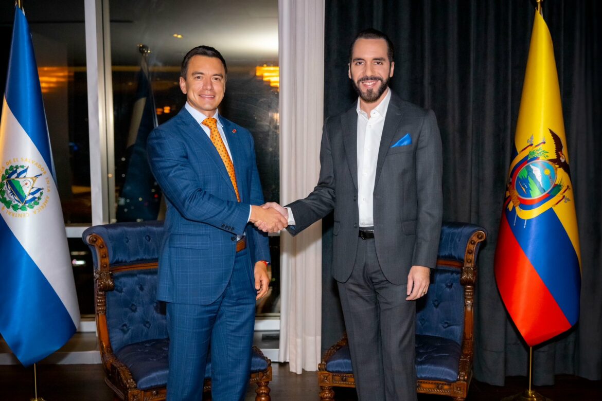 Presidente de Ecuador enfatiza interés de conocer sobre el Plan Control Territorial y demás políticas de seguridad implementadas por Bukele