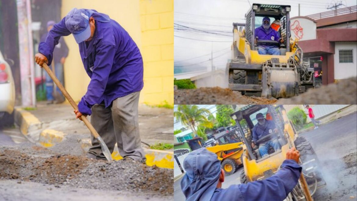 Realizan obras de restructuración vial en el distrito de Mejicanos