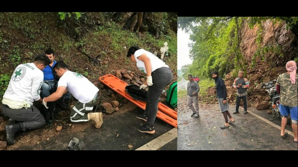 Motociclista resulta lesionado por derrumbe en carretera Longitudinal del Norte, en Chalatenango