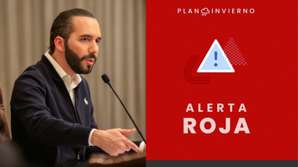 Pdte. Bukele pide a los salvadoreños «a tomar todas las precauciones necesarias y no poner sus vidas en riesgo» ante la alerta roja por las lluvias