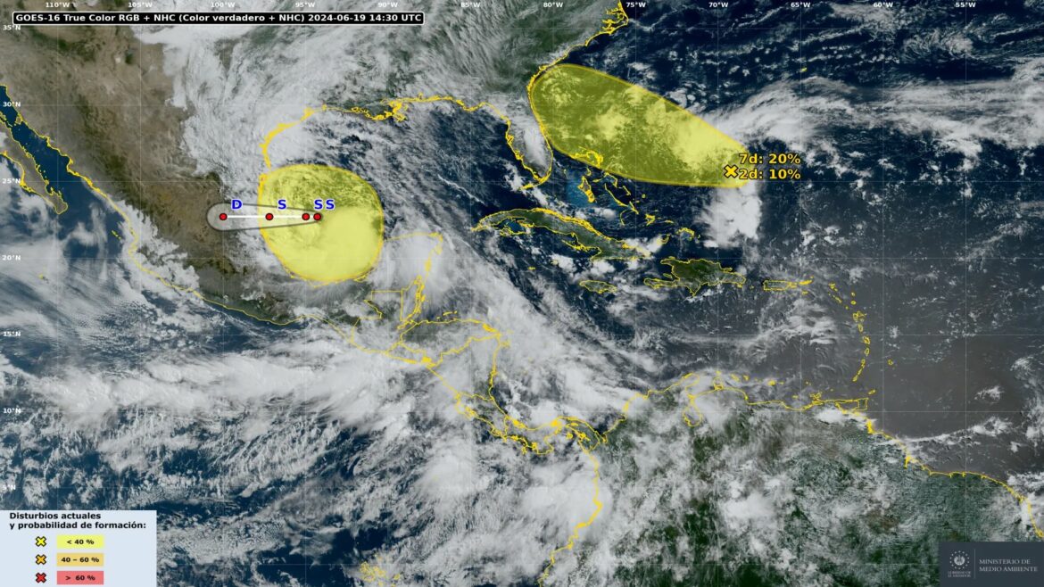 El Potencial Ciclón Tropical Uno se ha convertido en tormenta tropical tras su paso por el Golfo de México y afectará a El Salvador con más lluvias