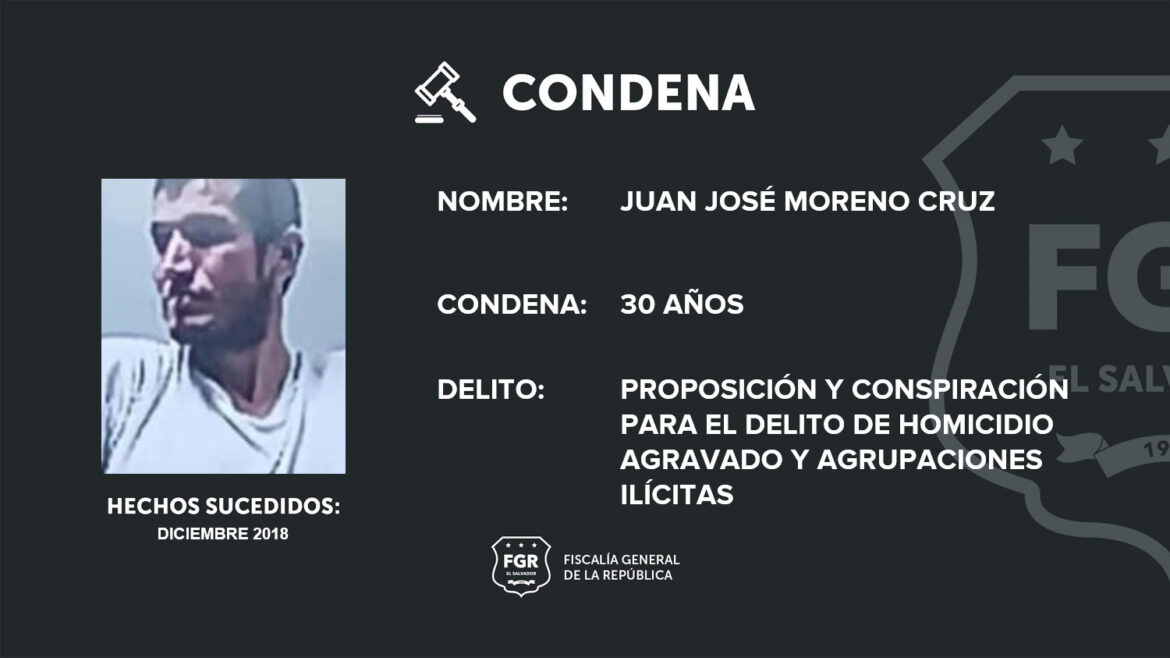 Pandillero condenado a 30 años de prisión por conspiración en el delito de homicidio y agrupaciones ilícitas