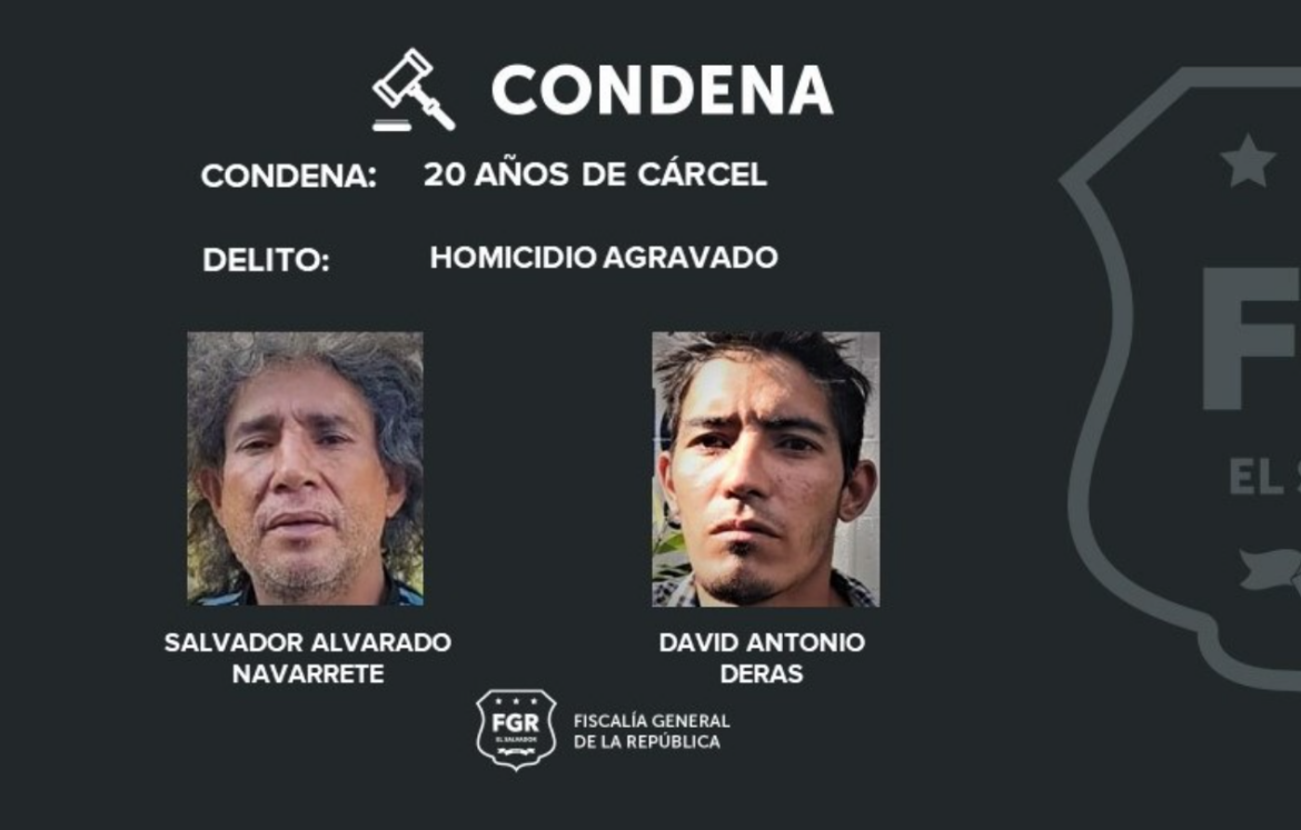 Condenan a más de 20 años de prisión a dos sujetos acusados de un homicidio