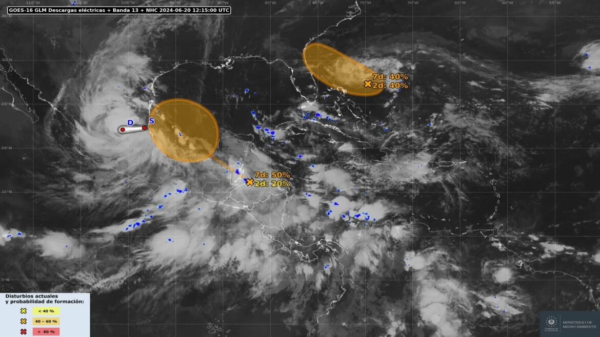 Tormenta Tropical Alberto y baja presión entre Yucatán y el Golfo de Honduras mantendrán el temporal sobre el país, con lluvias intermitentes y persistentes