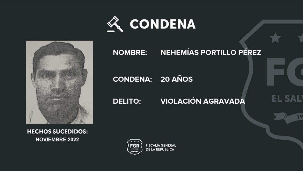 20 años de cárcel por el delito de violación agravada