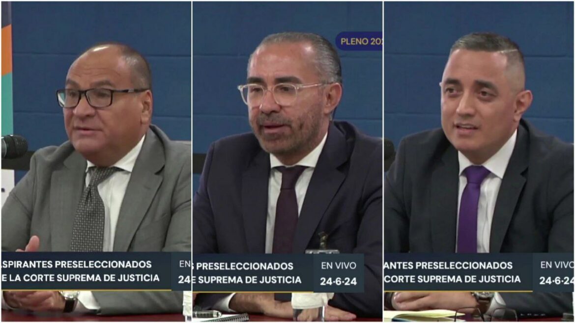 El actual presidente del Órgano Judicial, Óscar López Jerez, el magistrado del TSE, Noel Orellana y el extitular de la PDDH, Apolonio Tobar compiten por una magistratura en la CSJ