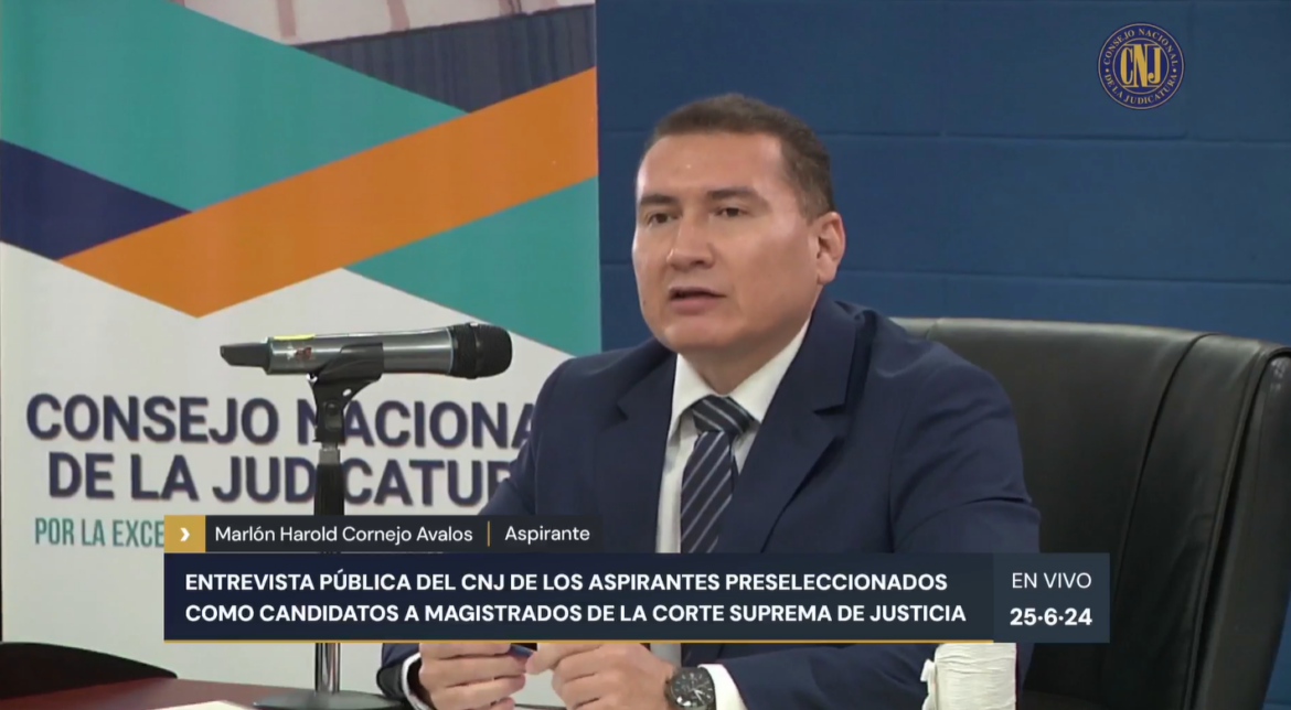 CNJ concluyó las entrevistas a los aspirantes a una candidatura para magistrados de la CSJ: El actual magistrado suplente del TSE, Harold Cornejo, aspira al cargo