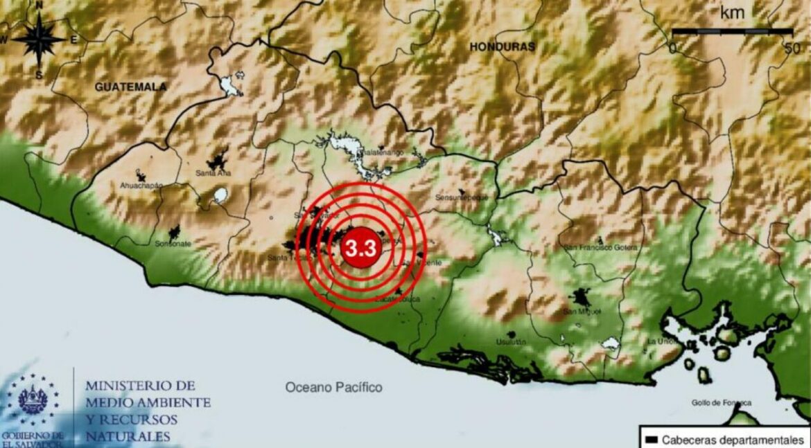 MARN registra sismos de 3.3 en el Lago de Ilopango