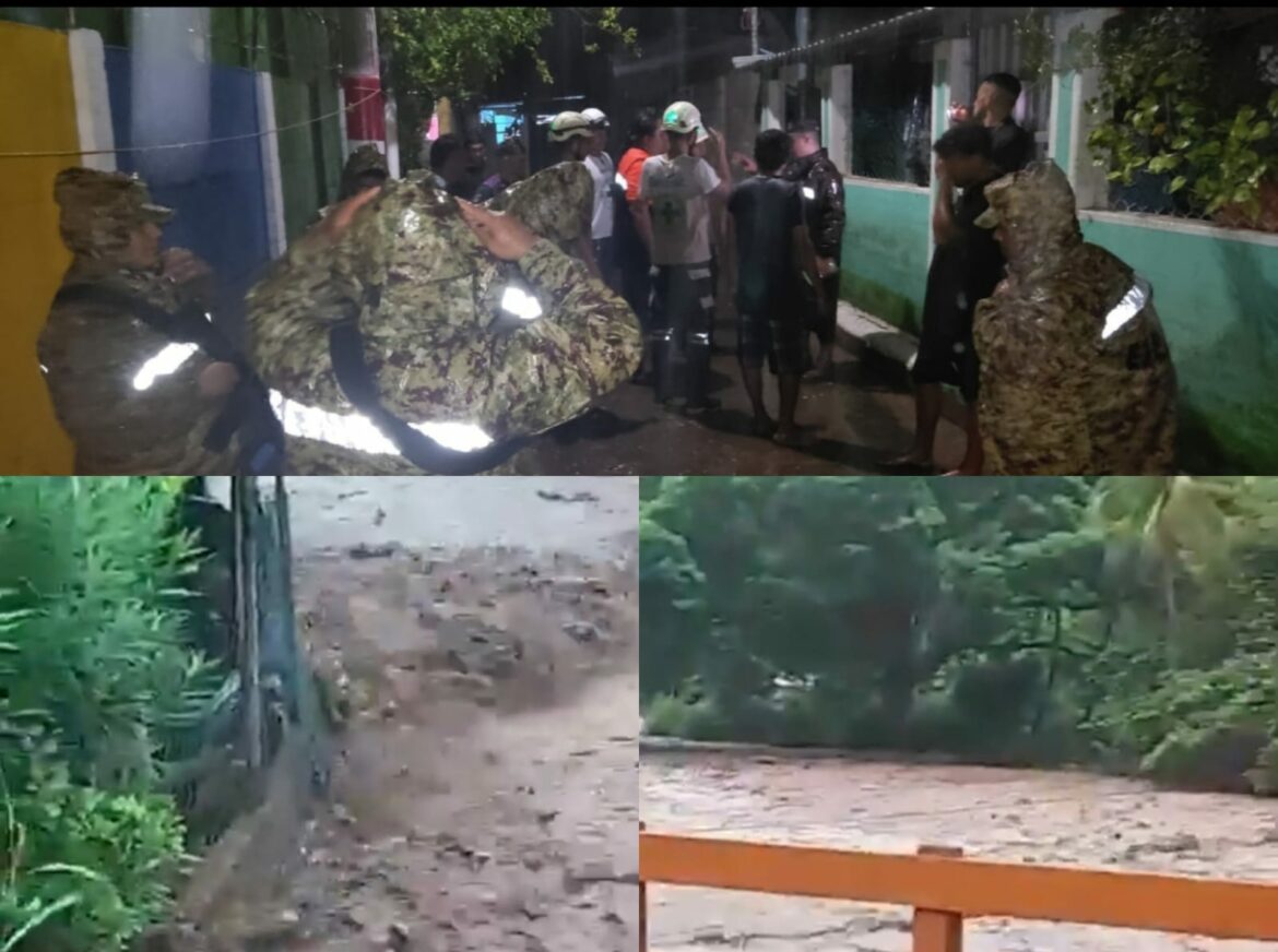 El río de la comunidad San Antonio Majahual se desbordó a causa de las últimas lluvias