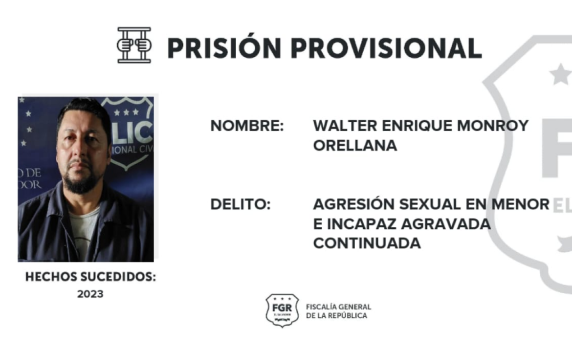 Detención provisional para sujeto acusado de agredir sexualmente a una niña en San José Villanueva