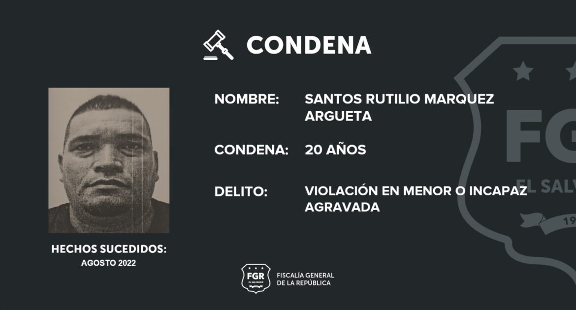 20 años de cárcel por violar a una menor de edad