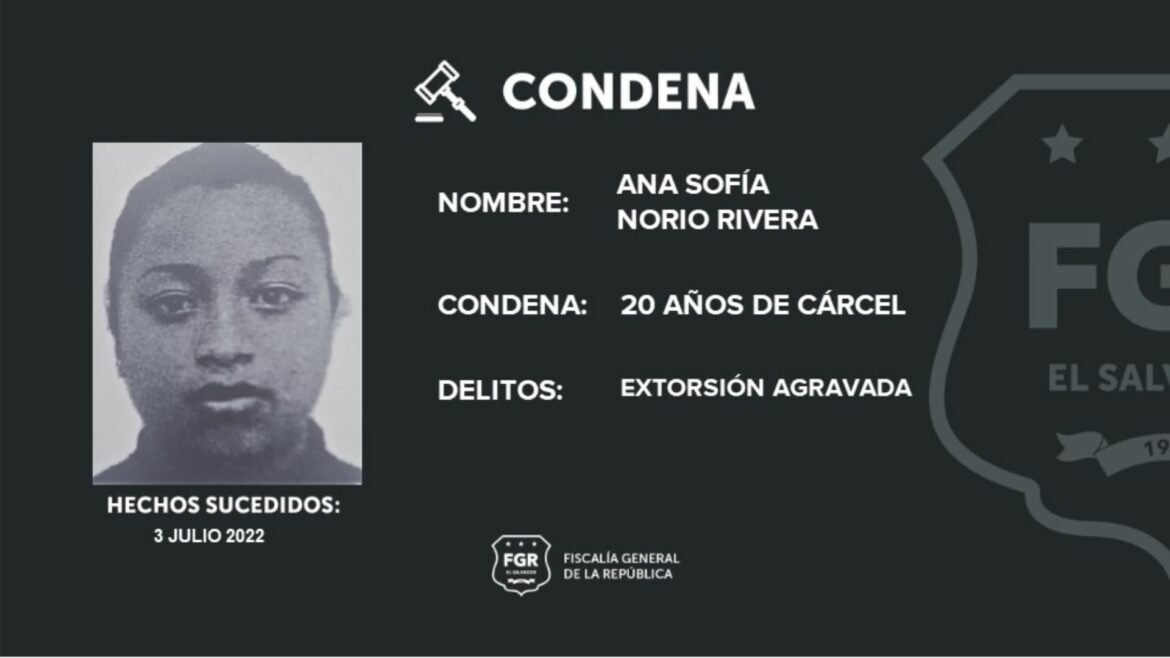 Pandillera que extorsionaba a comerciantes de Apopa pasará 20 años en prisión