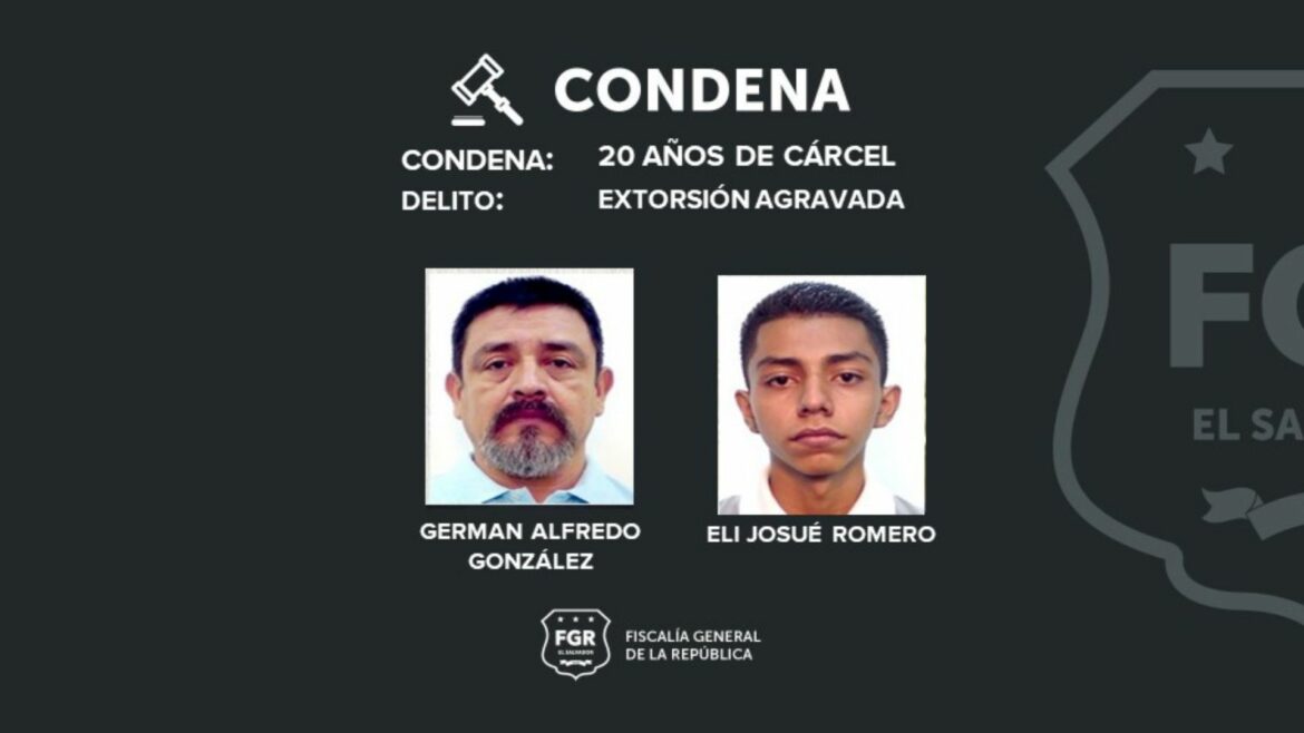 Condenan a 20 años de prisión a dos sujetos por extorsionar a un comerciante en San Miguel