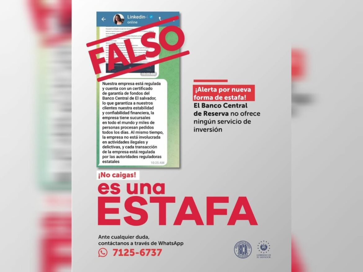 BCR denuncia sobre nueva forma de estafa