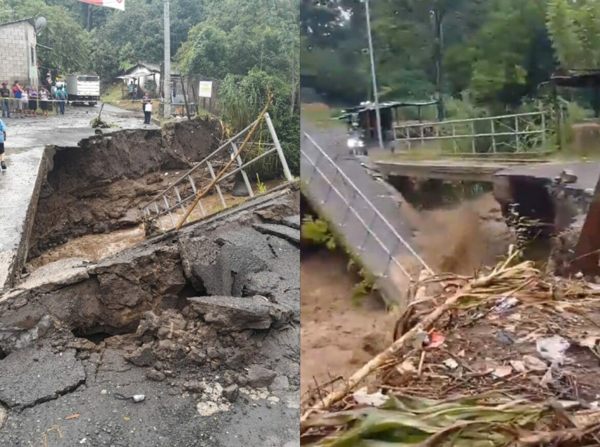 Puente colapsa tras el desbordamiento de un río en La Libertad, debido a las últimas lluvias