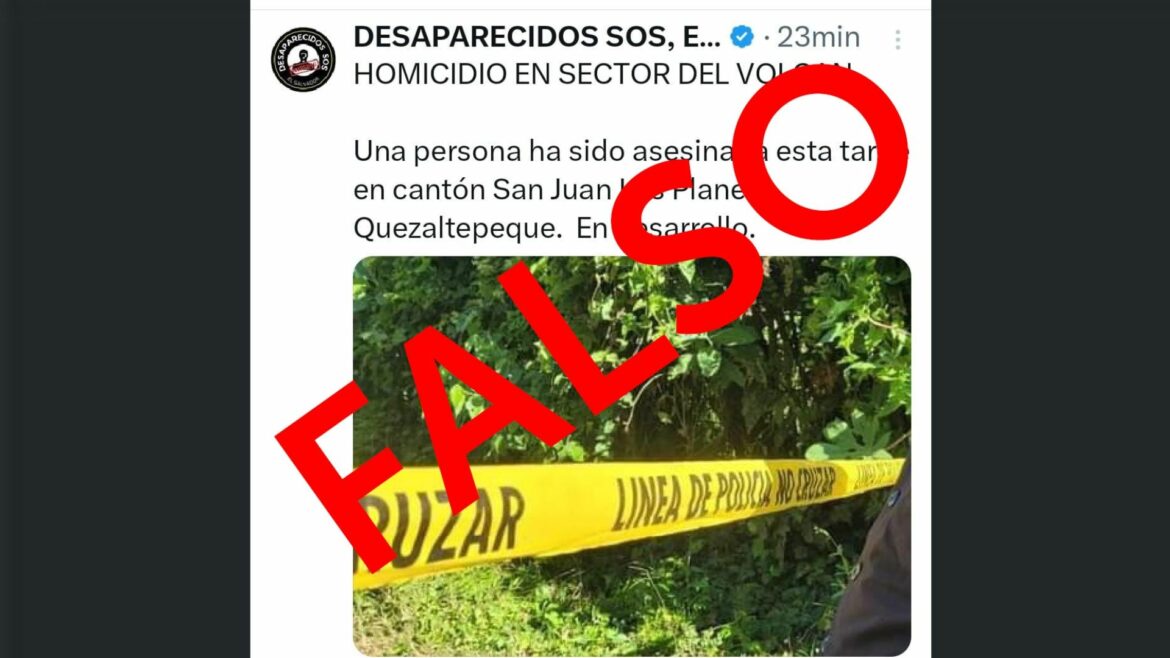 La PNC desmiente supuesto homicidio registrado en Quezaltepeque